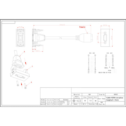 Tomada HDMI Fêmea p/ Embutir-Informatica e Multimedia-SMI-Music Stage