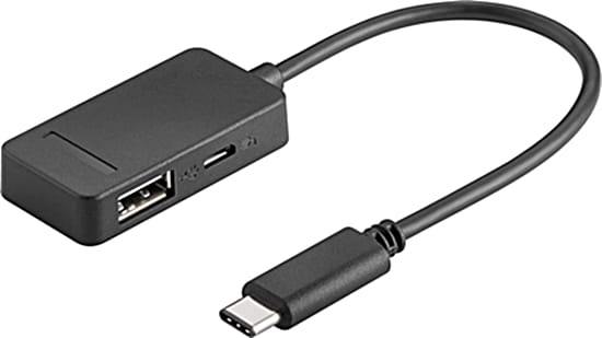 Adaptador USB-C Macho / USB "A"+ Micro USB "B" Fêmea - 20cm-Fichas e cabos-SMI-Music Stage