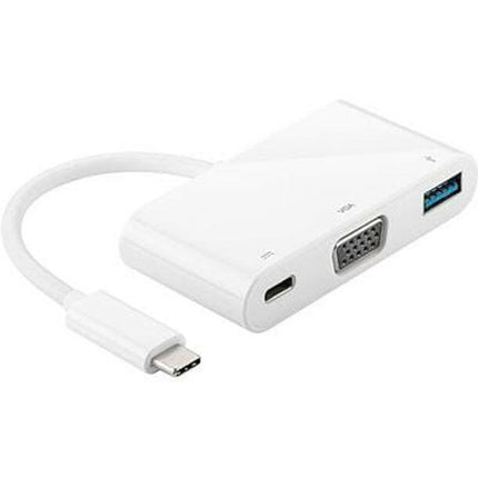 Adaptador USB-C Macho / USB-C+VGA + USB 3.0 "A" Fêmea 20cm-Adaptadores de Telefone-Informática-Smi-Music Stage