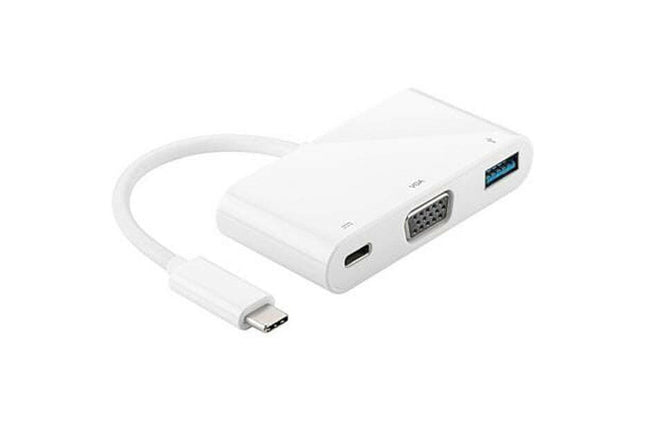 Adaptador USB-C Macho / USB-C+VGA + USB 3.0 "A" Fêmea 20cm-Adaptadores de Telefone-Informática-Smi-Music Stage