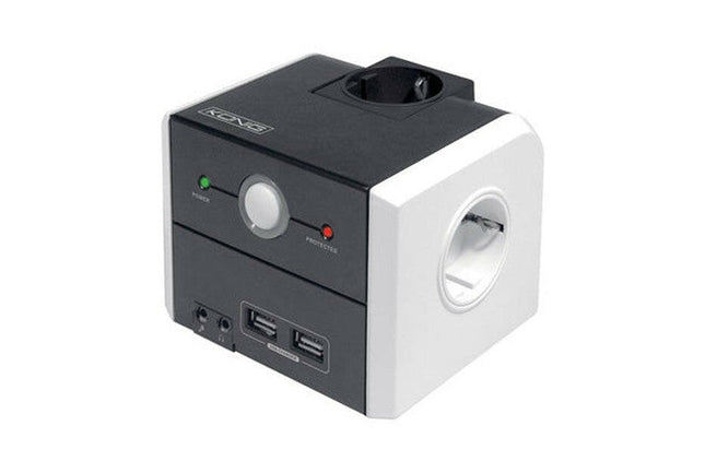 Cubo Extensor de Ligações p/ PC 220V Microfone+Auscult+USB-Informatica e Multimedia-Konig-Music Stage