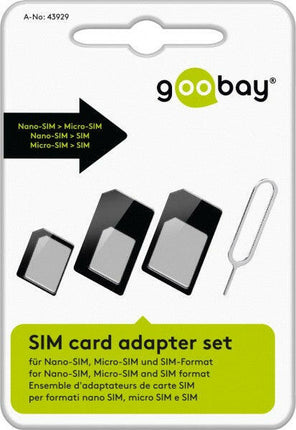 Adaptador Cartão SIM 3 em 1 - Nano/Micro/Padrão SIM-Informatica e Multimedia-Goobay-Music Stage