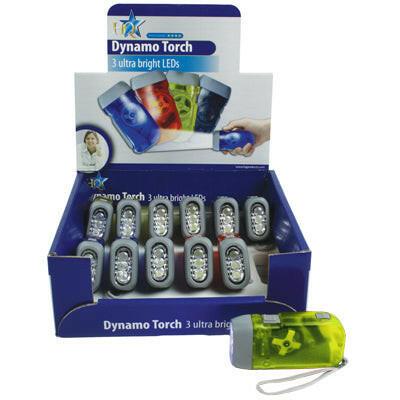 Lanterna LED 3 Leds c/ Dínamo - Amarela-Iluminacao e led-HQ-Music Stage
