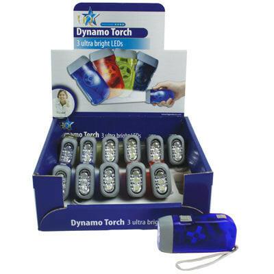 Lanterna LED 3 Leds c/ Dínamo - Azul-Iluminacao e led-HQ-Music Stage
