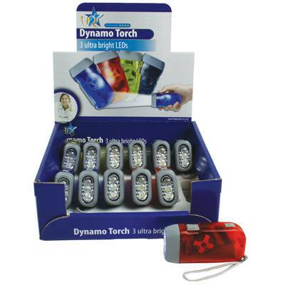 Lanterna LED 3 Leds c/ Dínamo - Vermelha-Iluminacao e led-HQ-Music Stage