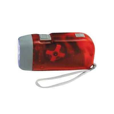 Lanterna LED 3 Leds c/ Dínamo - Vermelha-Iluminacao e led-HQ-Music Stage