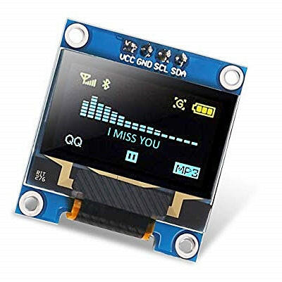 Módulo Display LCD OLED 0,96" I2C IIC 128x64 - Amarelo/Azul-Robotica e prototipagem-Funduino-Music Stage