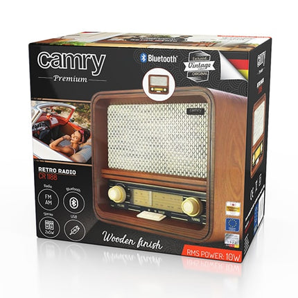 Radio Design Retro c/ Bluetooth e USB-Pequenos Domesticos-CAMRY-Music Stage