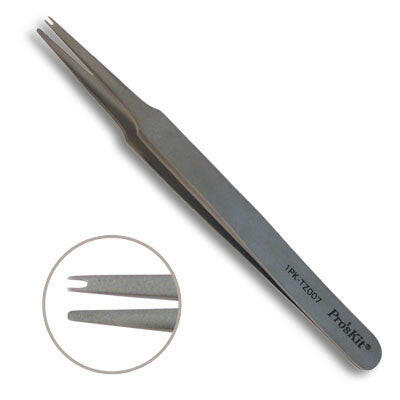 Pinça p/ SMD´s Curva 30º - 120mm-Apoio tacnicobricol-ProsKit-Music Stage