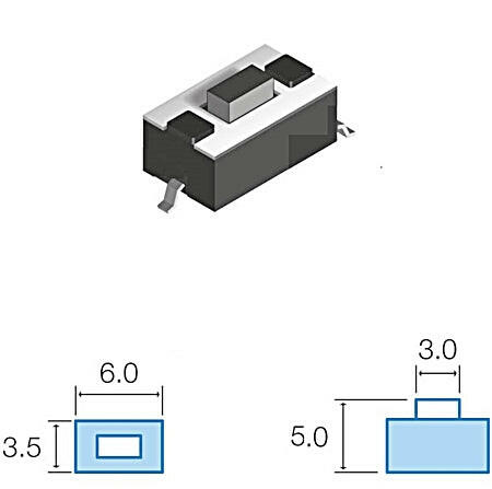 Pulsador DC 5mm - 12V - 50mA-Componentes eletronicos-SMI-Music Stage