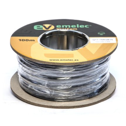 Cabo Coaxial Ø3,0mm Preto 100mt