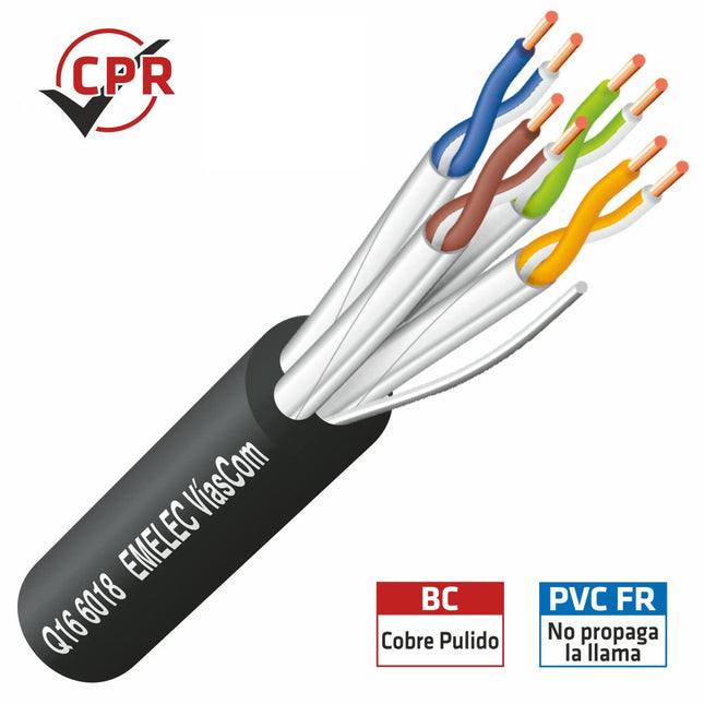 Cabo U/FTP CAT6A Rígido 100m - Preto
