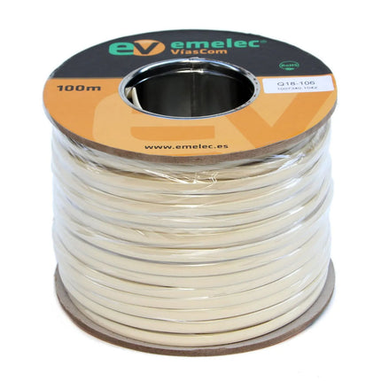 Cabo Telefónico Plano 6 Vías Branco - 100m