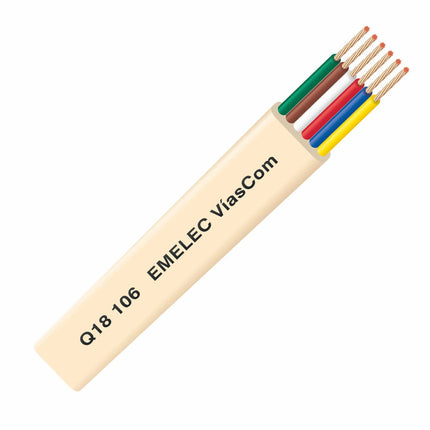 Cabo Telefónico Plano 6 Vías Branco - 100m