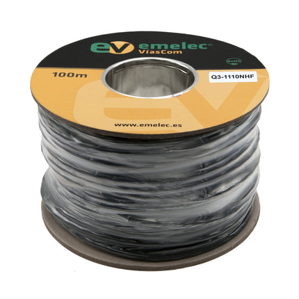 Cabo Digital Ø5,9mm 2 Cond.+ Malha Preto 100m