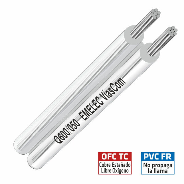 Cabo Coluna 2x0,75mm² Transparente 100 metros