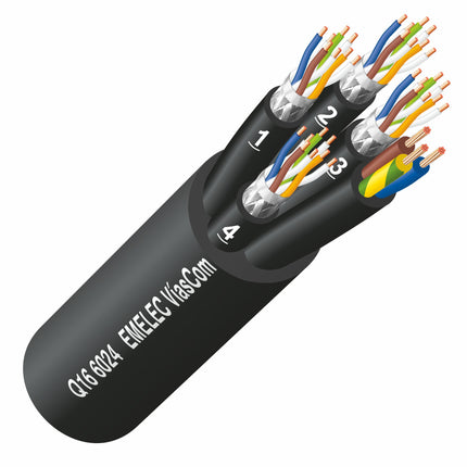 Cabo 2xCAT6 SF/UTP RJ45 c/ Enrolador - 60m