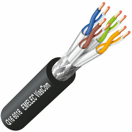 Cabo CAT6A S/FTP RJ45 c/ Enrolador - 80mt
