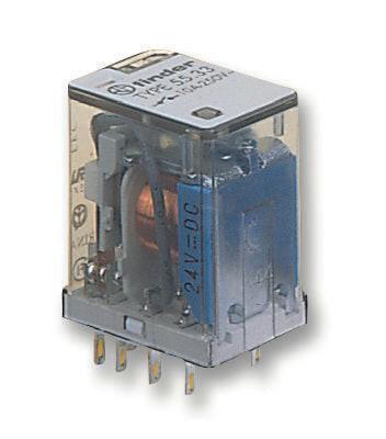 Relé DC 24V/3C/10A - Industrial + Indicador Mecânico-Componentes eletronicos-Finder-Music Stage