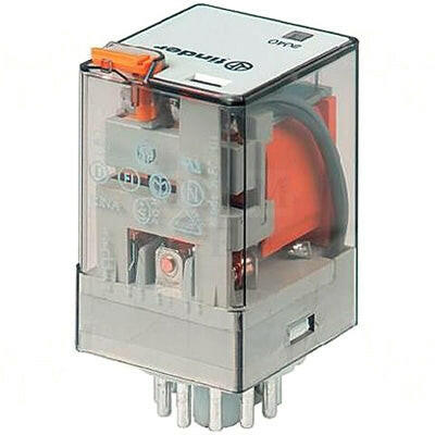 Relé DC12V/2C/10A - Octal Industrial + Indicador Mecânico-Componentes eletronicos-Finder-Music Stage