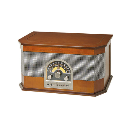 Gira-Discos Vintage c/ USB/AUX/FM - TT 1040 - Madeira-Pequenos Domesticos-Trevi-Music Stage