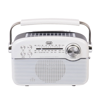 Rádio Solar FM Portátil c/ BT/USB/SD - RA 7F50 BT - Branco