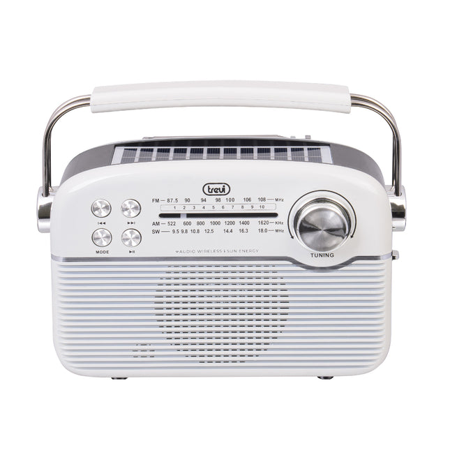 Rádio Solar FM Portátil c/ BT/USB/SD - RA 7F50 BT - Branco