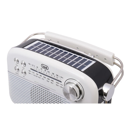 Rádio Solar FM Portátil c/ BT/USB/SD - RA 7F50 BT - Branco