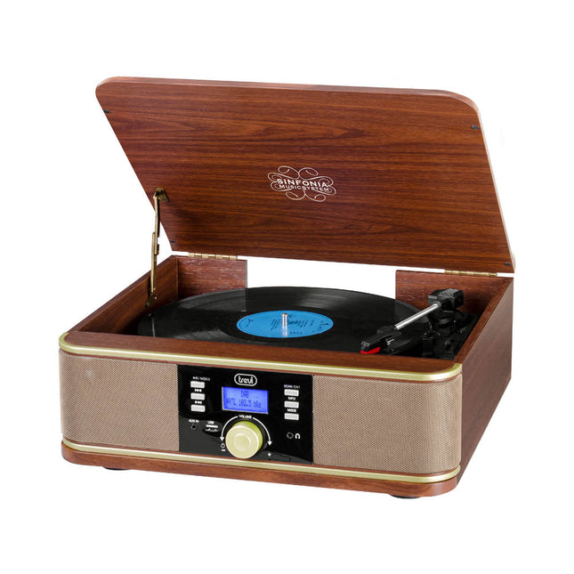 Gira-Discos Bluetooth c/ USB/AUX/FM - TT 1042 - Madeira-Pequenos Domesticos-Trevi-Music Stage