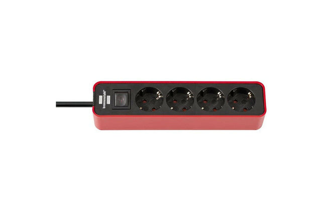 Extensão Eléctrica 4 Vias Shucko 1,5mt c/Int Verm/Preto-Extensões Eletricas Múltiplas|Novidades-Brennenstuhl-Music Stage
