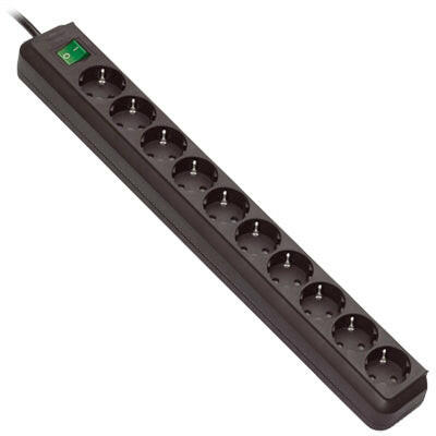 Extensão Eléctrica 10 Vias Shucko 3mt c/ Interruptor-Preta-Electricidade-Brennenstuhl-Music Stage