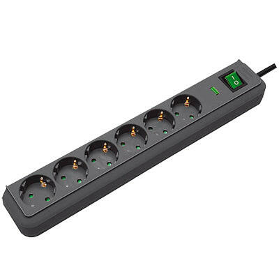 Extensão Eléctrica 6 Vias Shucko c/ Protecção 1,5mt c/Int.-Electricidade-Brennenstuhl-Music Stage