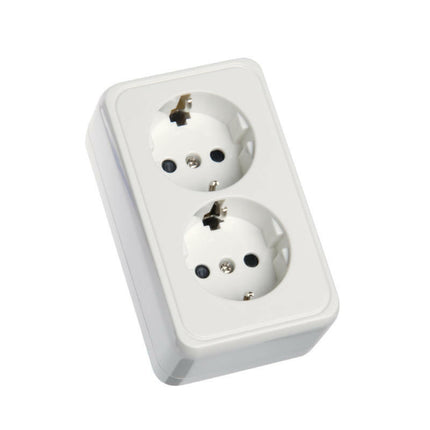 Tomada Eléctrica 2 Vias Schuko Branca-Electricidade-Krang-Music Stage