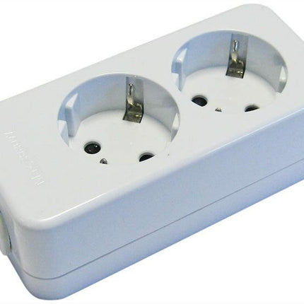 Tomada Eléctrica 2 Vias Schuko Branca p/ Cabo-Electricidade-SMI-Music Stage