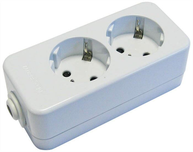 Tomada Eléctrica 2 Vias Schuko Branca p/ Cabo-Electricidade-SMI-Music Stage