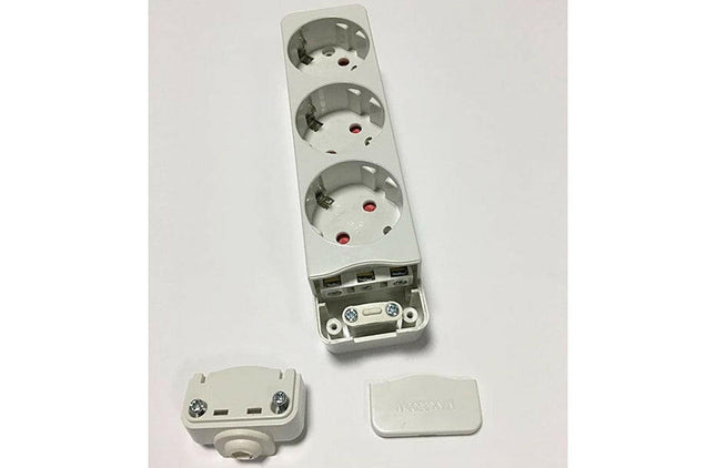 Tomada Eléctrica 3 Vias Schuko Branca p/ Cabo (Ligação Topo)-Tomadas-Smi-Music Stage