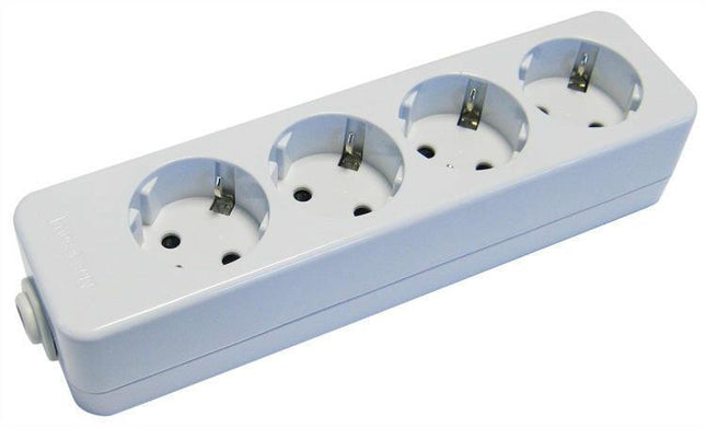 Tomada Eléctrica 4 Vias Schuko Branca p/ Cabo-Electricidade-SMI-Music Stage