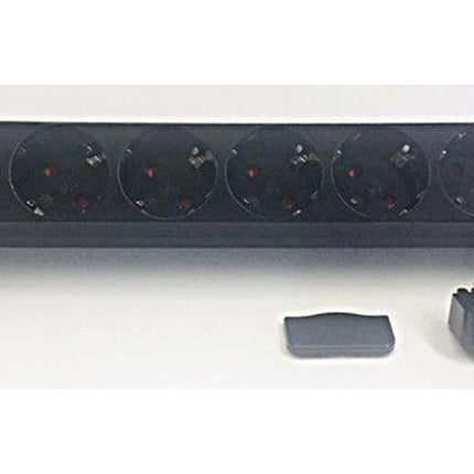 Tomada Eléctrica 6 Vias Schuko Preto p/ Cabo (Ligação Topo)-Tomadas-Smi-Music Stage