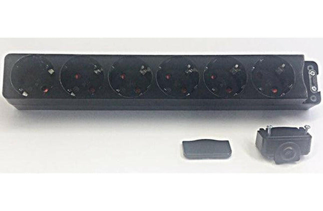Tomada Eléctrica 6 Vias Schuko Preto p/ Cabo (Ligação Topo)-Tomadas-Smi-Music Stage