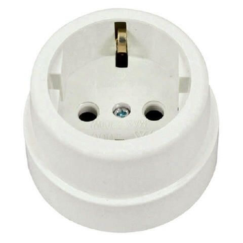 Tomada Eléctrica Schuko Creme - Redonda-Electricidade-SMI-Music Stage