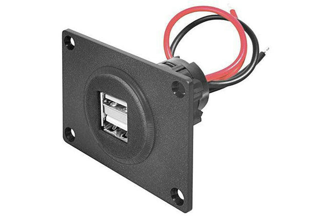 Tomada USB Alimentação p/ Embutir - 2 Fichas-Informatica e Multimedia-Procar-Music Stage