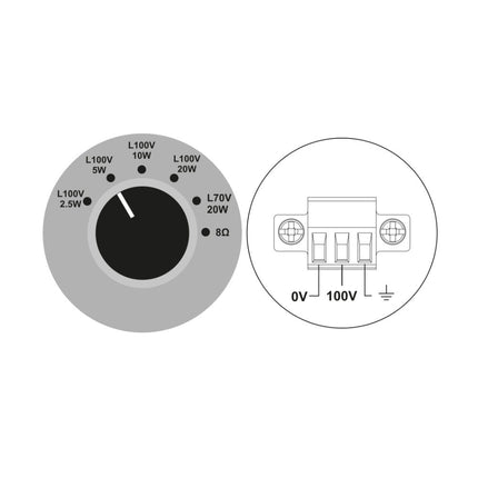 Coluna de Tecto 2 Vias 5,25" 20W 100V-Som e luz-UDE-Music Stage