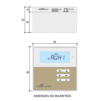 Sistema de Música Digital 2x10W-Som e luz-UDE-Music Stage