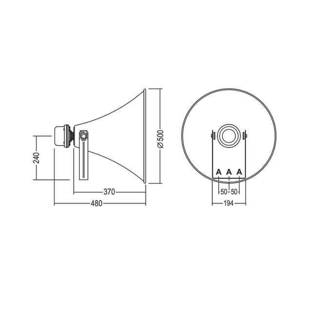 Corneta Exponencial L100V 60W-Áudio-UDE-Music Stage