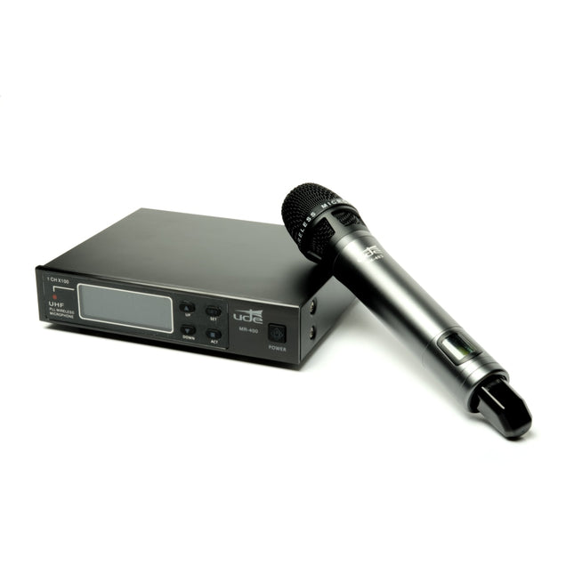 Microfone Mão s/ Fios + Receptor UHF - UDE-Som e Luz-UDE-Music Stage
