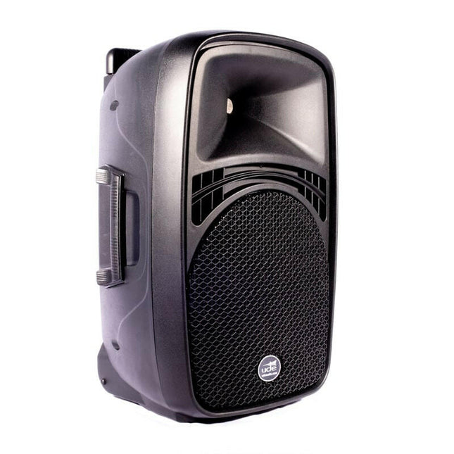 Coluna Portátil 12" 100W USB/MP3/BT + 2 Microfone UHF-Som e luz-UDE-Music Stage