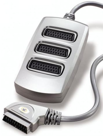 Adaptador Scart Macho / 3xScart Fêmea - Blindada Prata-Fichas e cabos-EDC-Music Stage