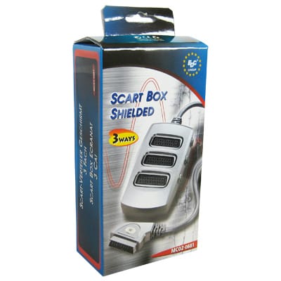 Adaptador Scart Macho / 3xScart Fêmea - Blindada Prata-Fichas e cabos-EDC-Music Stage