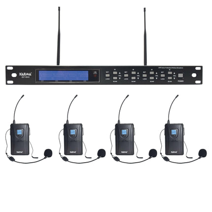 Microfone Cabeça s/ Fios (4 unid) + Receptor UHF