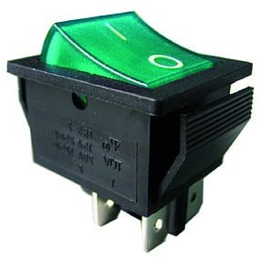 Interruptor Basculante 2 Circuitos 15A 250V Verde Luminoso-Componentes eletronicos-SMI-Music Stage